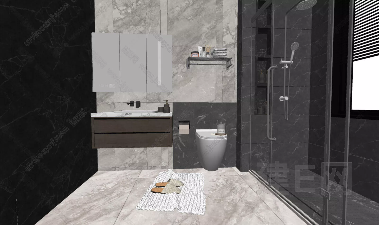 MODERN BATHROOM - SKETCHUP 3D SCENE - ENSCAPE - 111756666