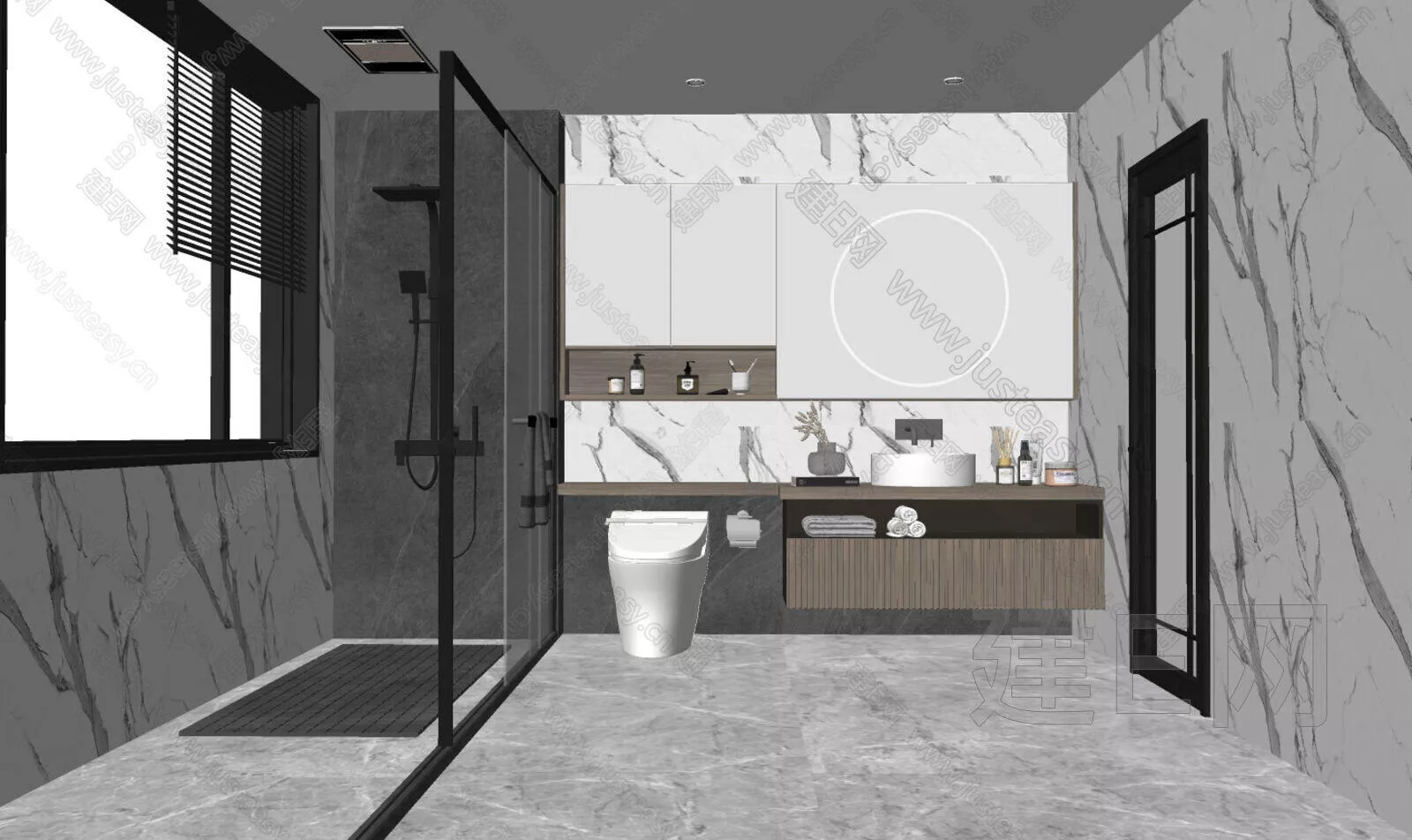 MODERN BATHROOM - SKETCHUP 3D SCENE - ENSCAPE - 111756685