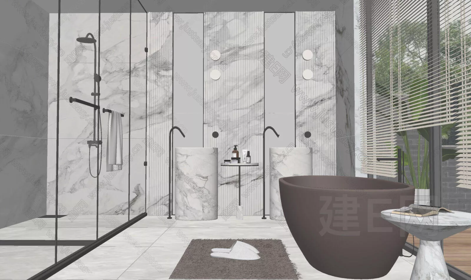 MODERN BATHROOM - SKETCHUP 3D SCENE - ENSCAPE - 111756781