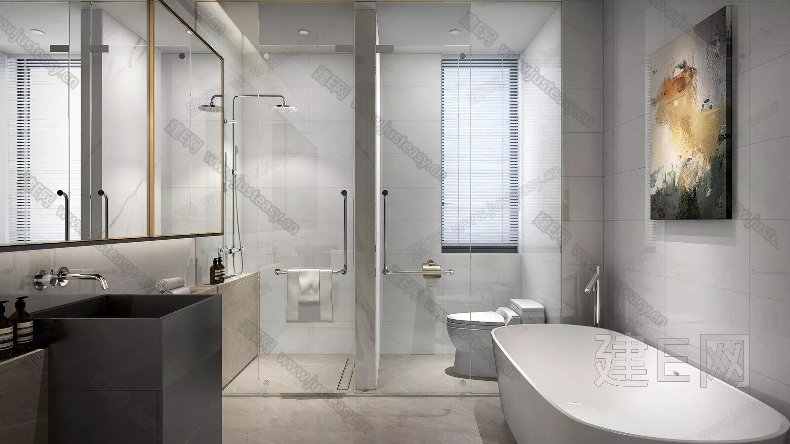 MODERN BATHROOM - SKETCHUP 3D SCENE - ENSCAPE - 112086345