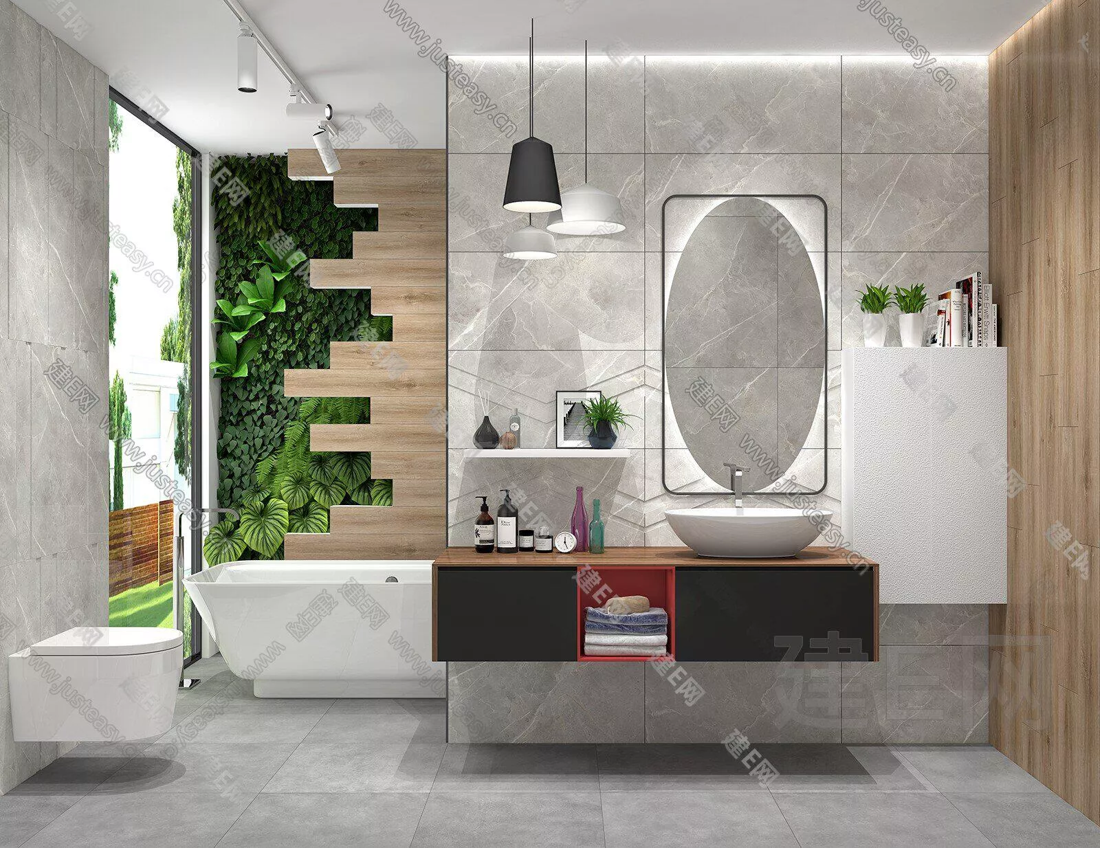 MODERN BATHROOM - SKETCHUP 3D SCENE - ENSCAPE - 112086431