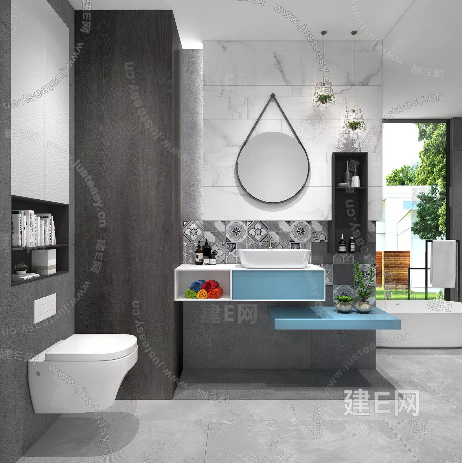 MODERN BATHROOM - SKETCHUP 3D SCENE - ENSCAPE - 112086460