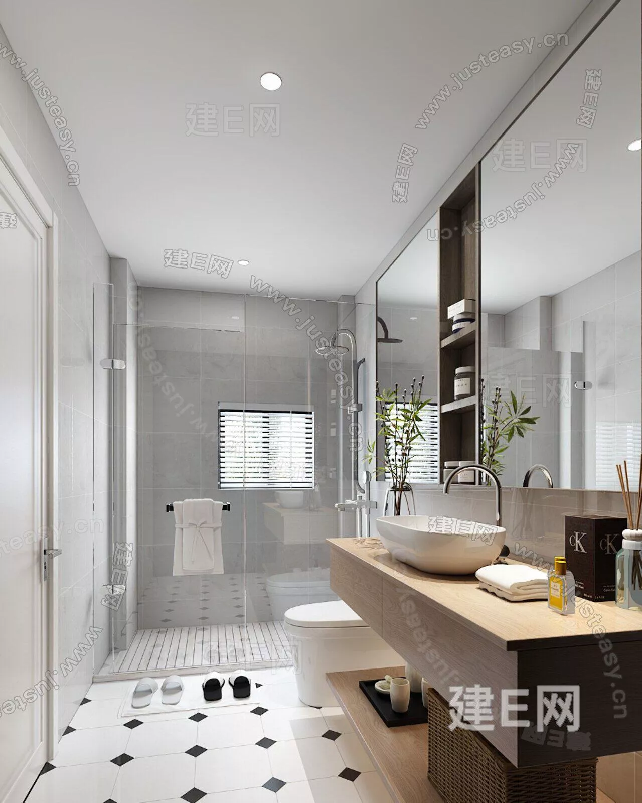 MODERN BATHROOM - SKETCHUP 3D SCENE - ENSCAPE - 112348579