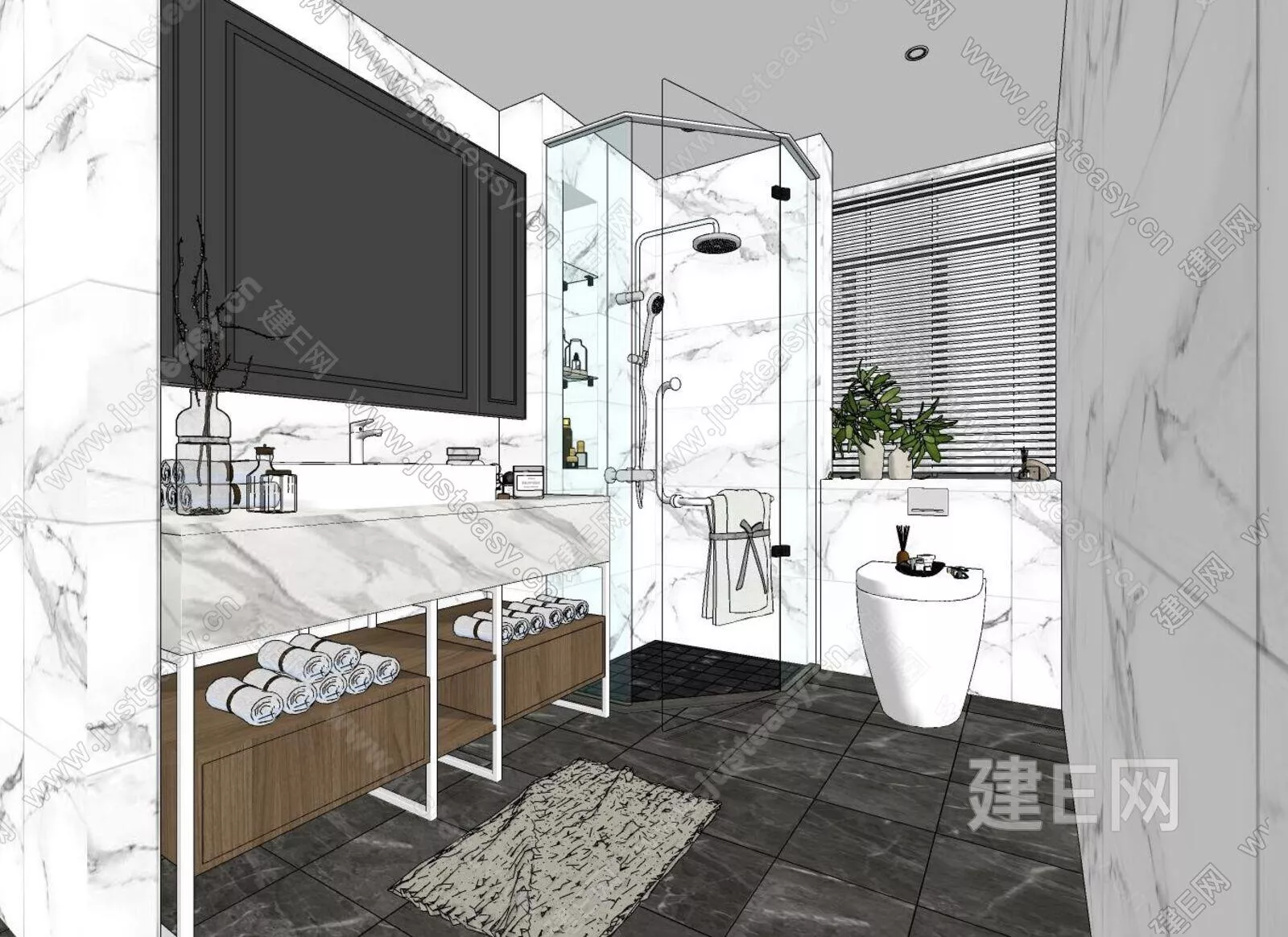 MODERN BATHROOM - SKETCHUP 3D SCENE - ENSCAPE - 112607516