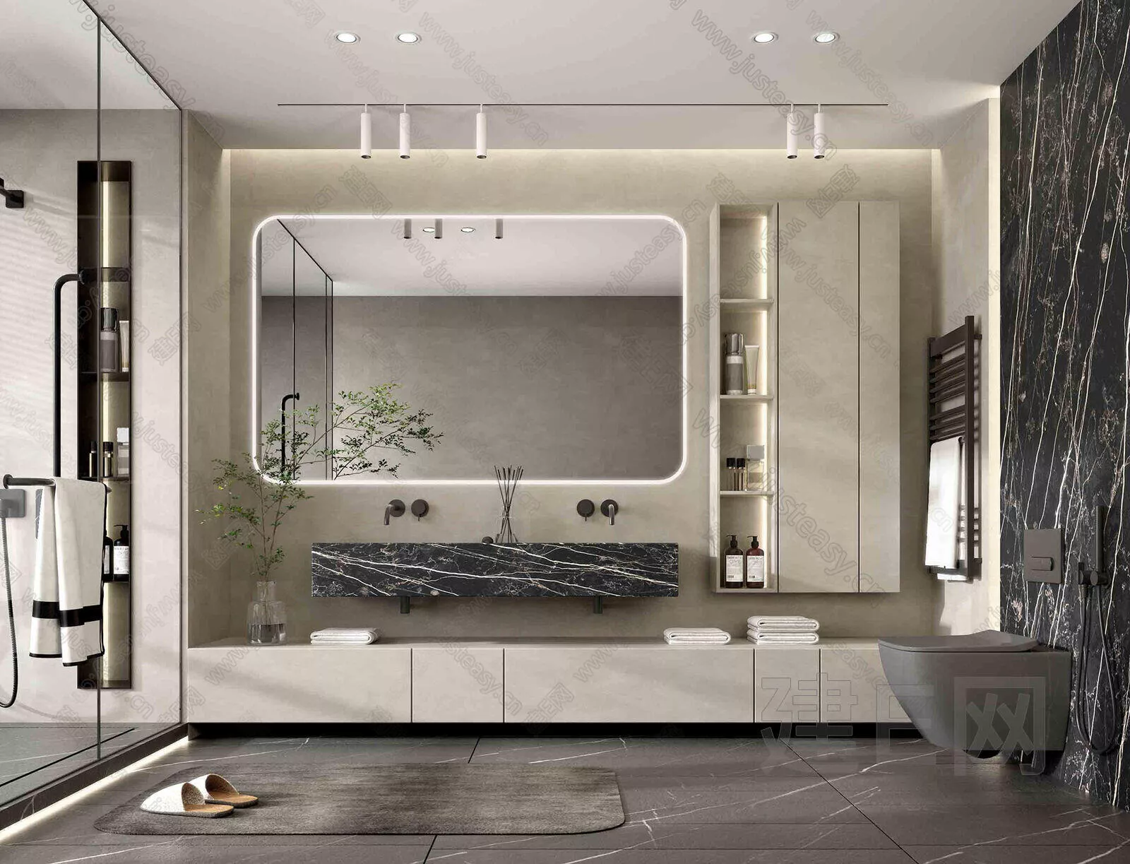 MODERN BATHROOM - SKETCHUP 3D SCENE - ENSCAPE - 112805141