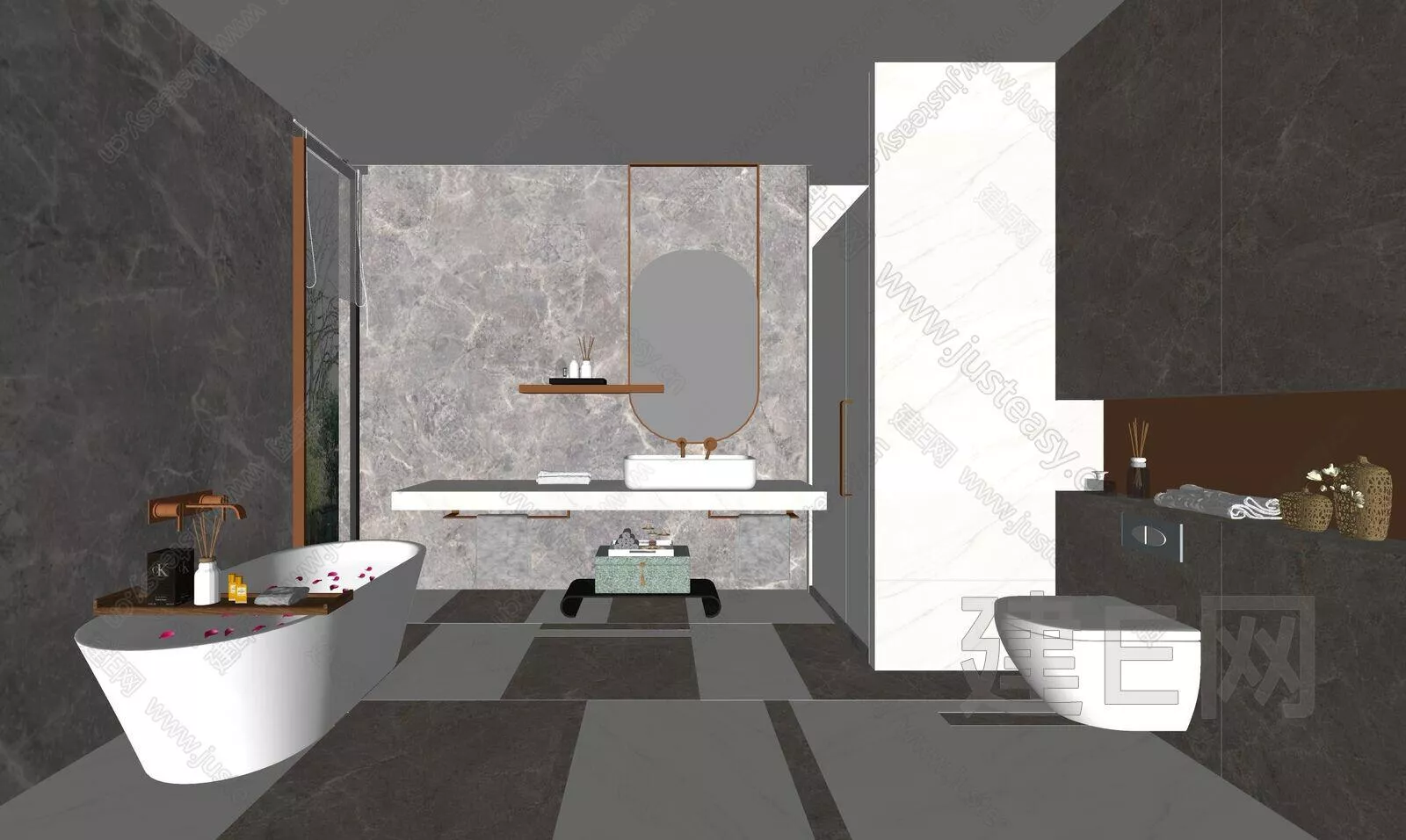 MODERN BATHROOM - SKETCHUP 3D SCENE - ENSCAPE - 113197401