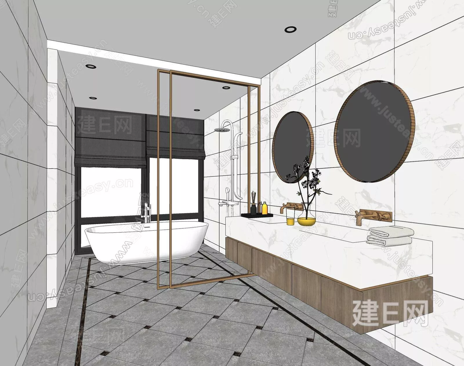 MODERN BATHROOM - SKETCHUP 3D SCENE - ENSCAPE - 113197417