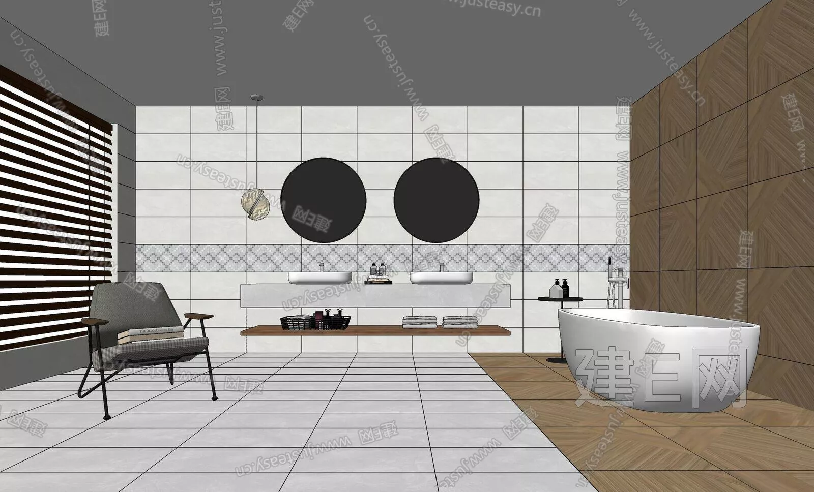 MODERN BATHROOM - SKETCHUP 3D SCENE - ENSCAPE - 113197448