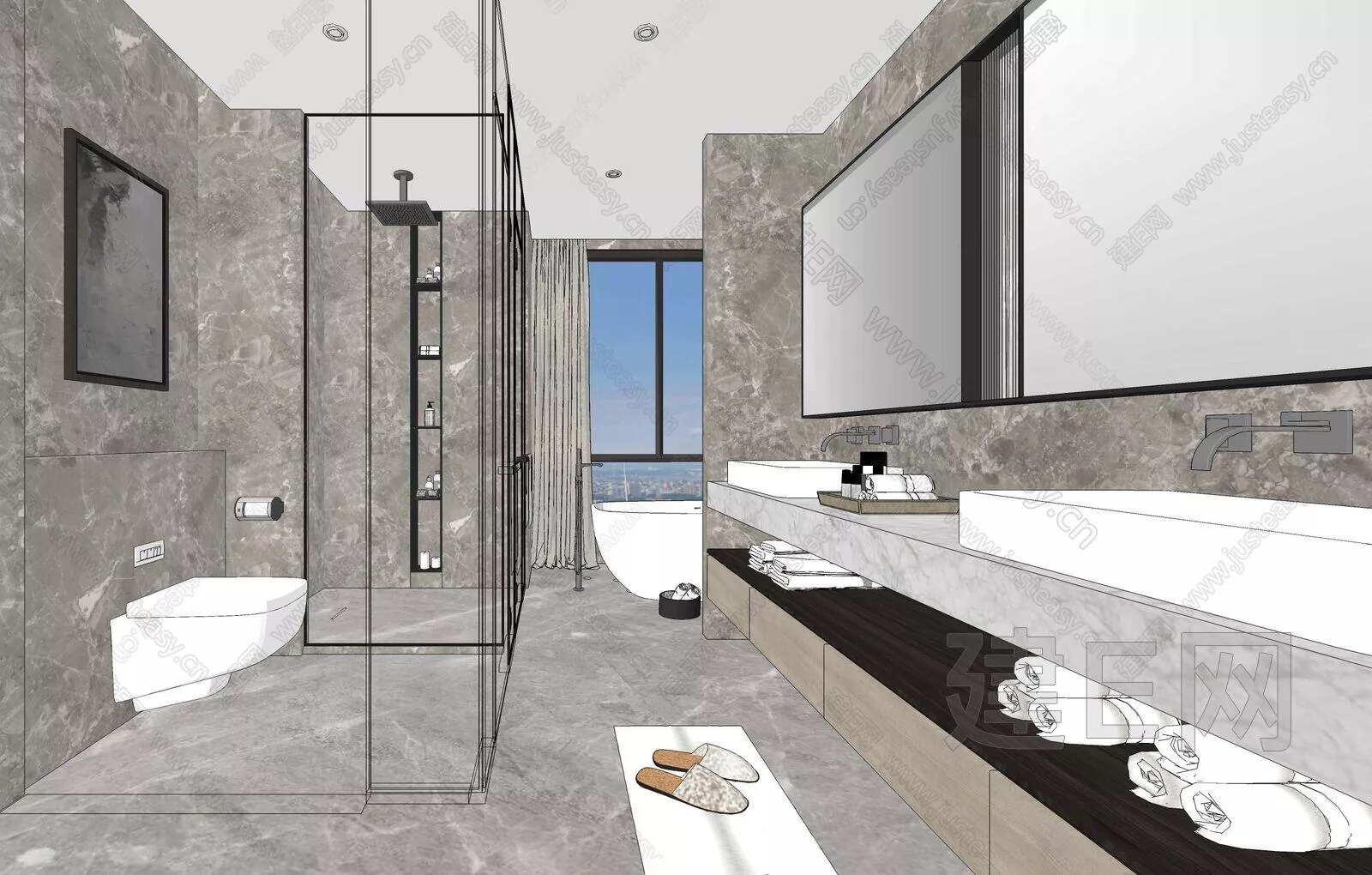 MODERN BATHROOM - SKETCHUP 3D SCENE - ENSCAPE - 113197496