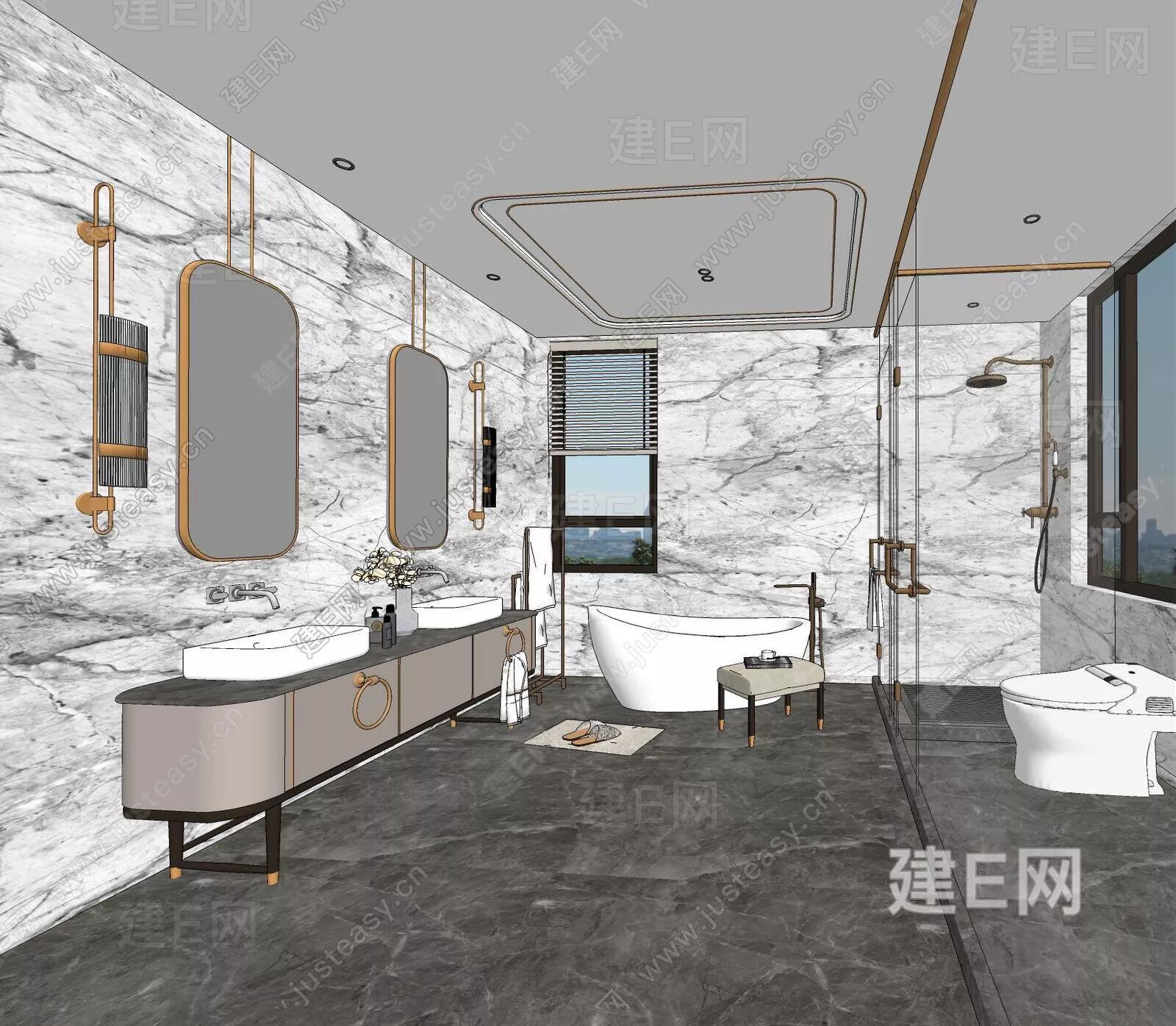 MODERN BATHROOM - SKETCHUP 3D SCENE - ENSCAPE - 113197544