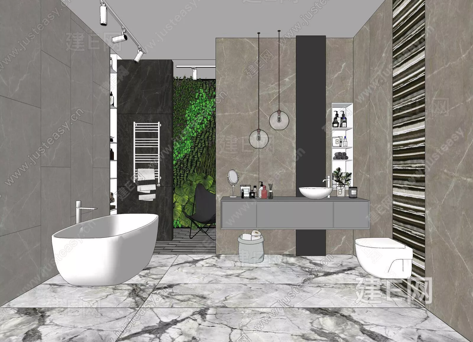 MODERN BATHROOM - SKETCHUP 3D SCENE - ENSCAPE - 113197560