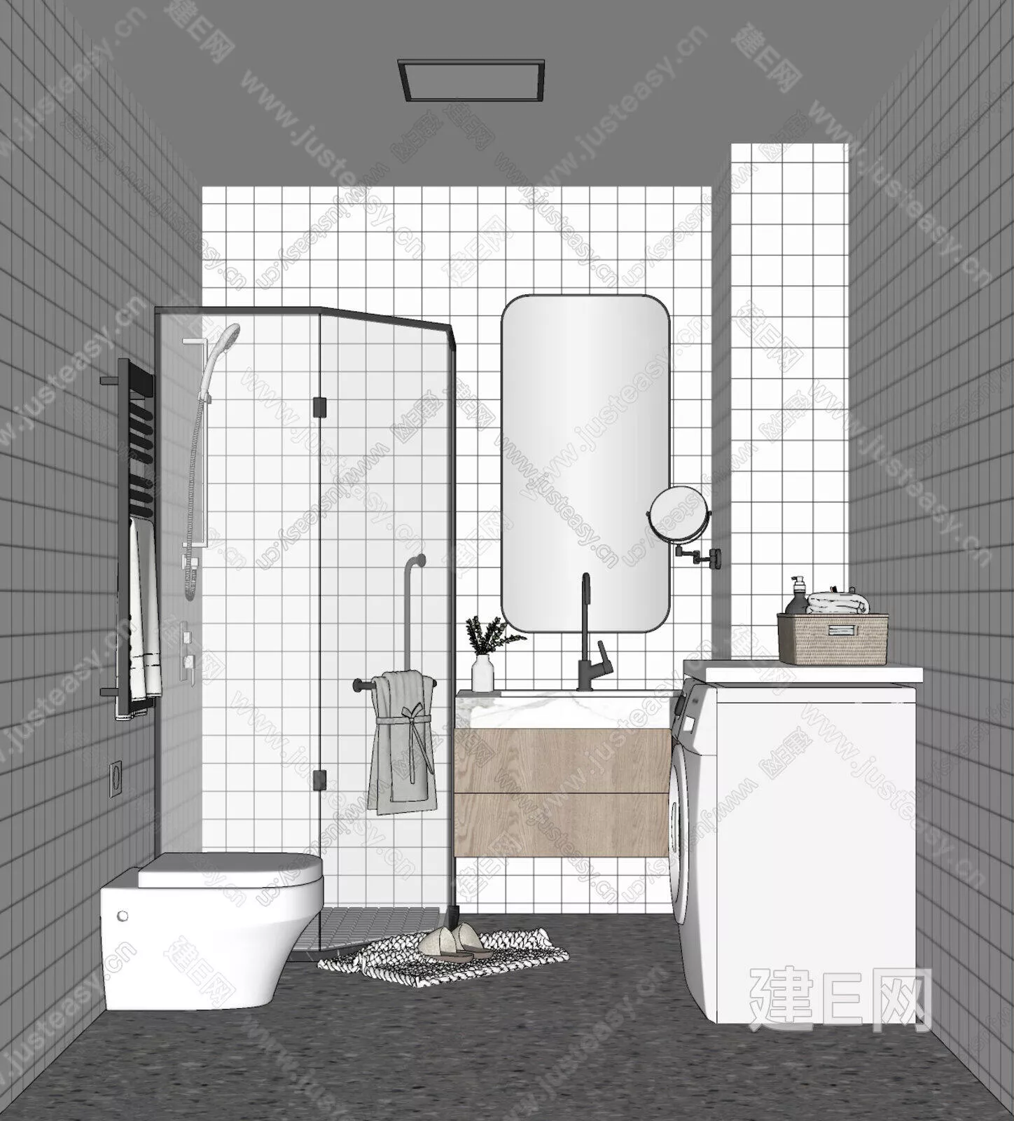 MODERN BATHROOM - SKETCHUP 3D SCENE - ENSCAPE - 114574406