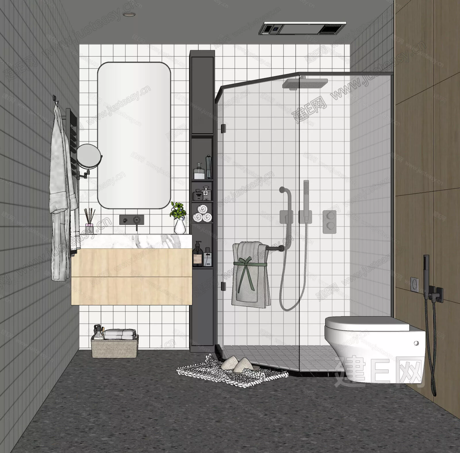 MODERN BATHROOM - SKETCHUP 3D SCENE - ENSCAPE - 114836612