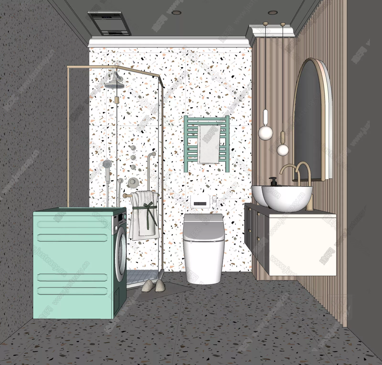 MODERN BATHROOM - SKETCHUP 3D SCENE - ENSCAPE - 114836692