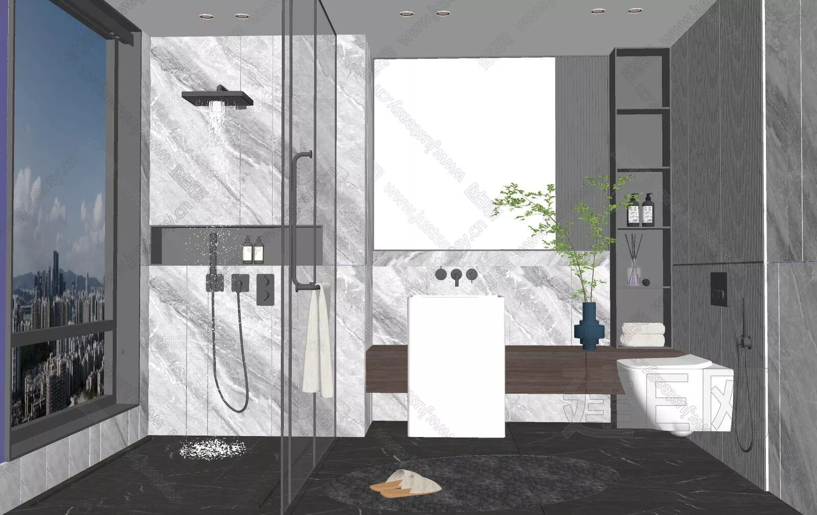 MODERN BATHROOM - SKETCHUP 3D SCENE - ENSCAPE - 115885345