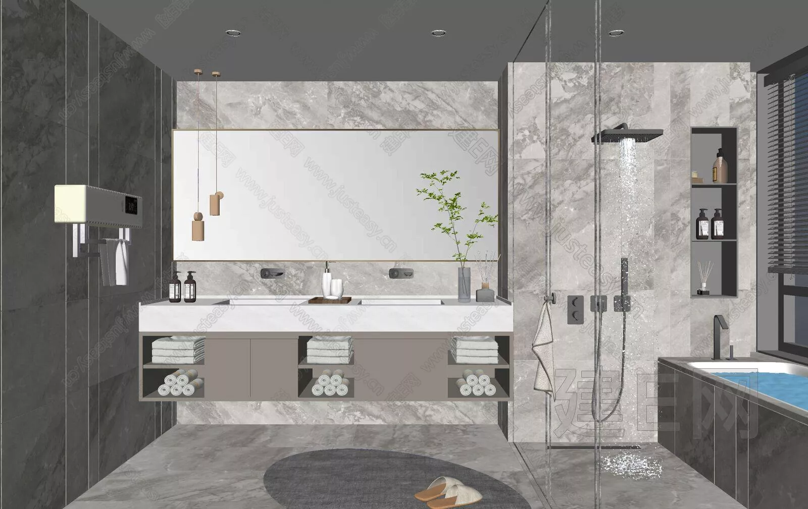 MODERN BATHROOM - SKETCHUP 3D SCENE - ENSCAPE - 115885457