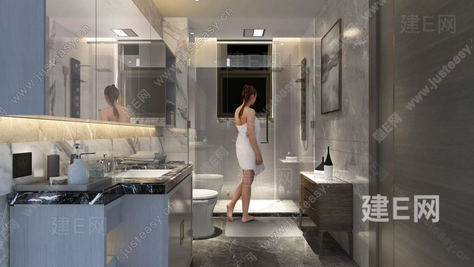 MODERN BATHROOM - SKETCHUP 3D SCENE - VRAY - 107364613