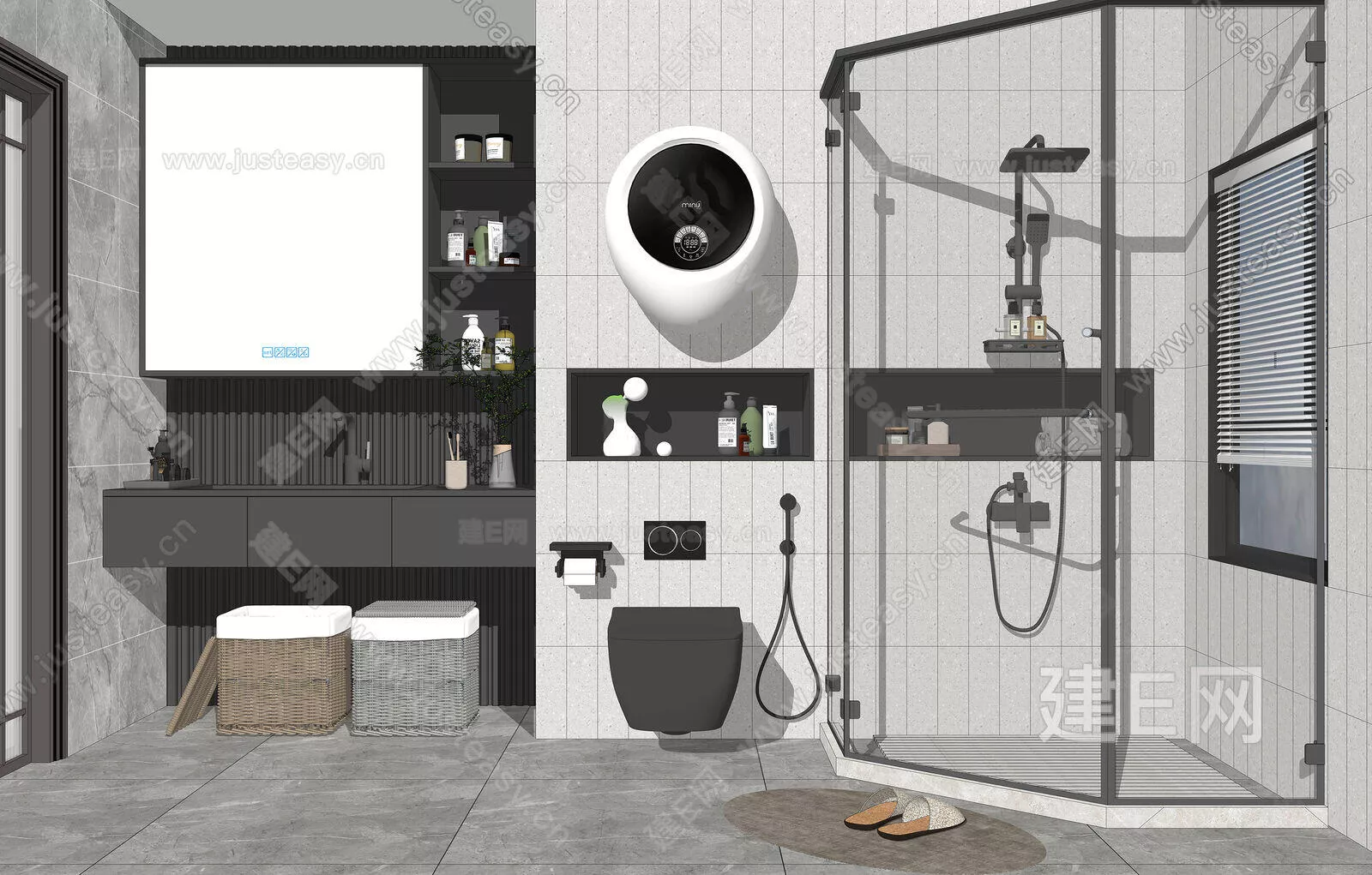 MODERN BATHROOM - SKETCHUP 3D SCENE - VRAY - 114115864