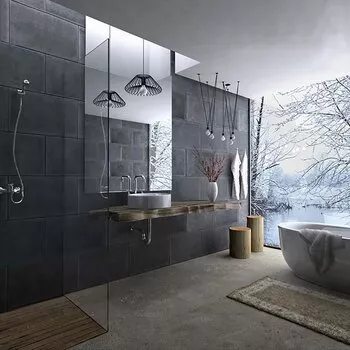 MODERN BATHROOM - SKETCHUP 3D SCENE - VRAY - ID01186