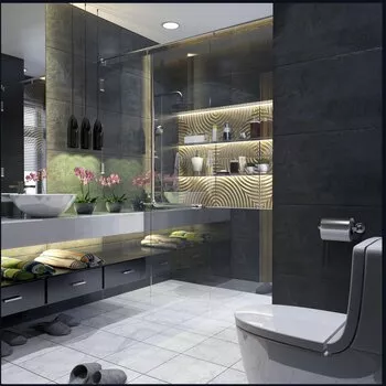 MODERN BATHROOM - SKETCHUP 3D SCENE - VRAY - ID01187