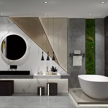 MODERN BATHROOM - SKETCHUP 3D SCENE - VRAY - ID01198