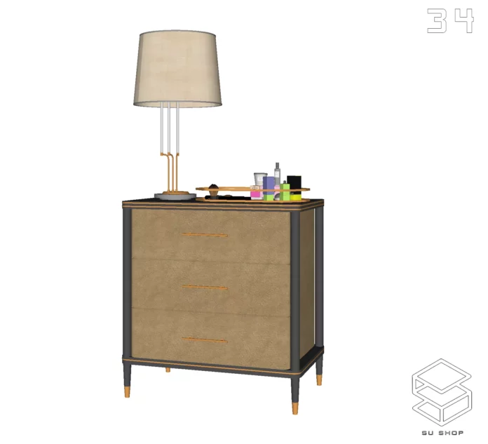 MODERN BED HEAD TAB - SKETCHUP 3D MODEL - VRAY OR ENSCAPE - ID01830