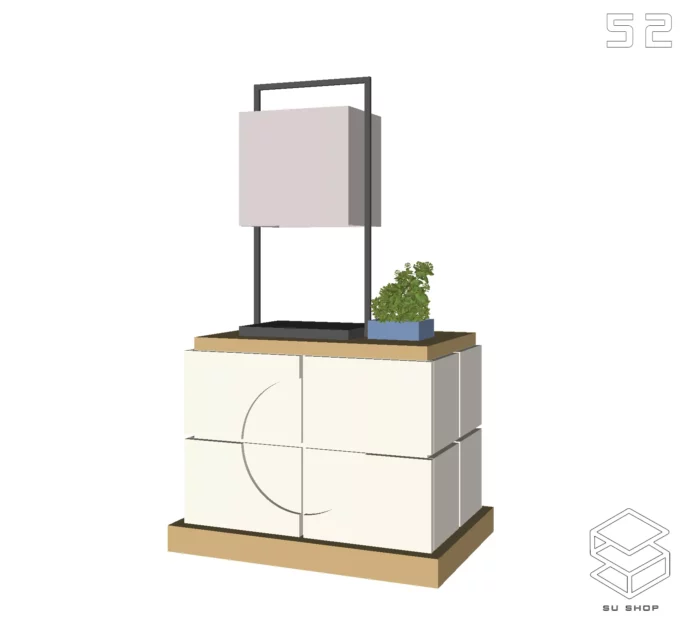 MODERN BED HEAD TAB - SKETCHUP 3D MODEL - VRAY OR ENSCAPE - ID01850