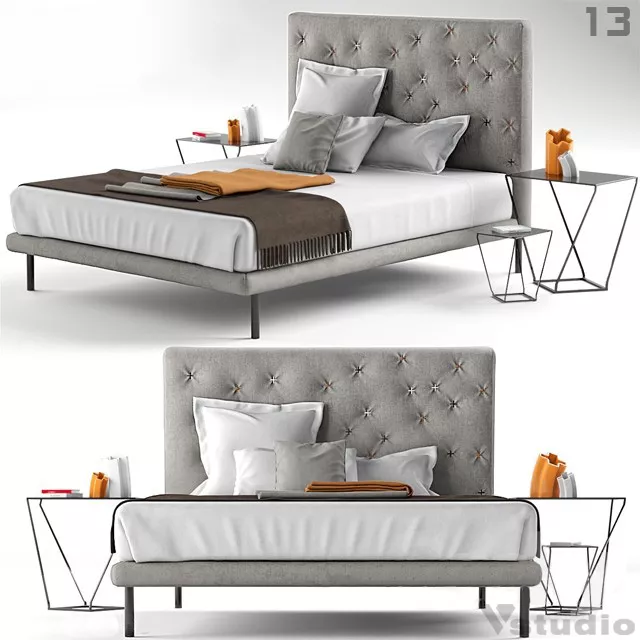 MODERN BED - SKETCHUP 3D MODEL - VRAY OR ENSCAPE - ID01507