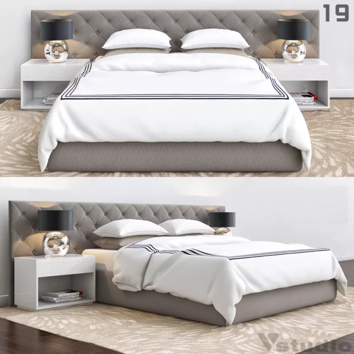 MODERN BED - SKETCHUP 3D MODEL - VRAY OR ENSCAPE - ID01513