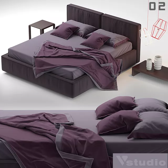 MODERN BED - SKETCHUP 3D MODEL - VRAY OR ENSCAPE - ID01514