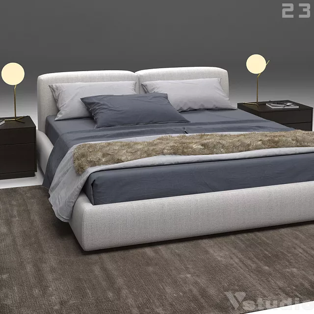 MODERN BED - SKETCHUP 3D MODEL - VRAY OR ENSCAPE - ID01518