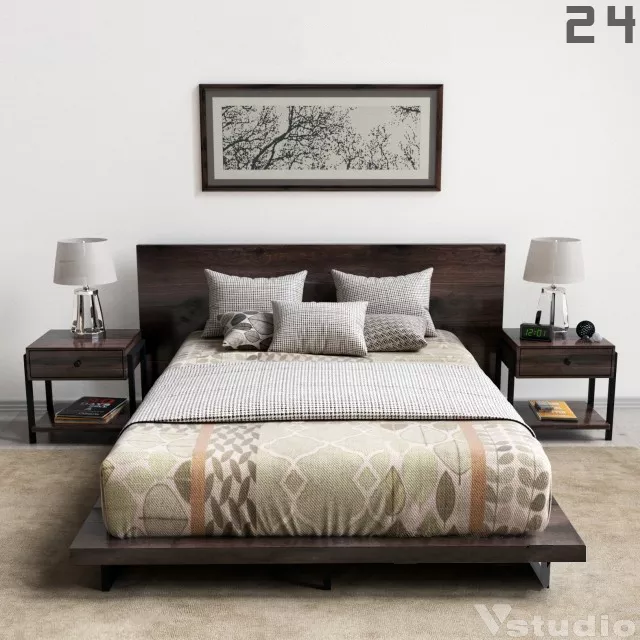 MODERN BED - SKETCHUP 3D MODEL - VRAY OR ENSCAPE - ID01519