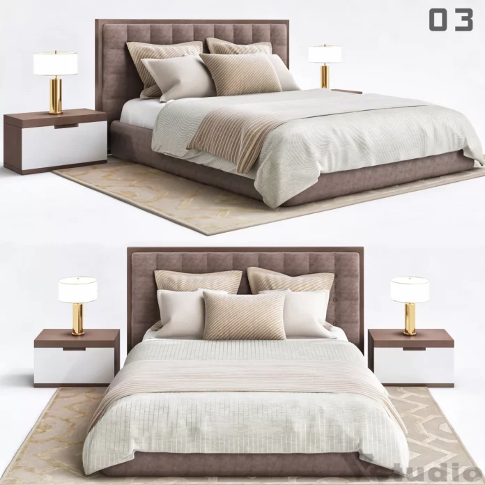 MODERN BED - SKETCHUP 3D MODEL - VRAY OR ENSCAPE - ID01525