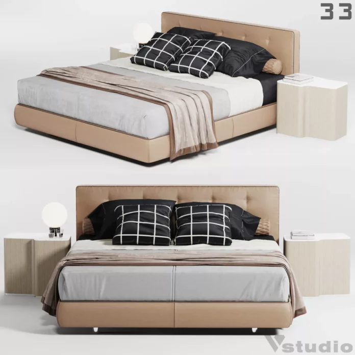 MODERN BED - SKETCHUP 3D MODEL - VRAY OR ENSCAPE - ID01529