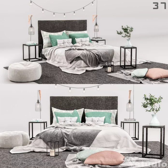 MODERN BED - SKETCHUP 3D MODEL - VRAY OR ENSCAPE - ID01533
