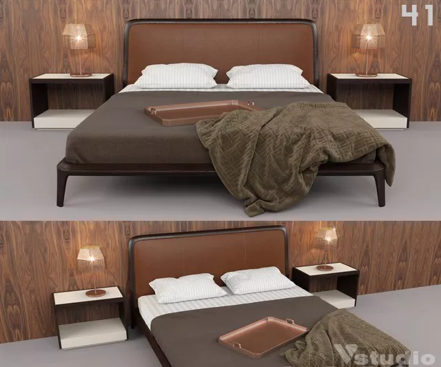 MODERN BED - SKETCHUP 3D MODEL - VRAY OR ENSCAPE - ID01538