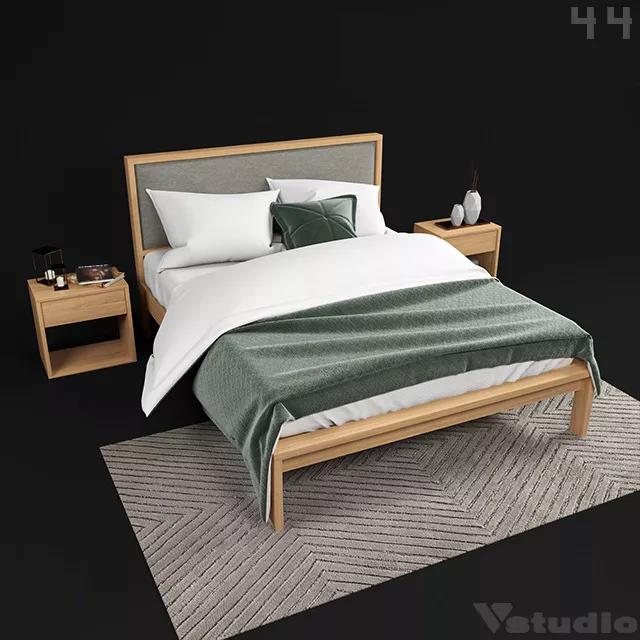 MODERN BED - SKETCHUP 3D MODEL - VRAY OR ENSCAPE - ID01541