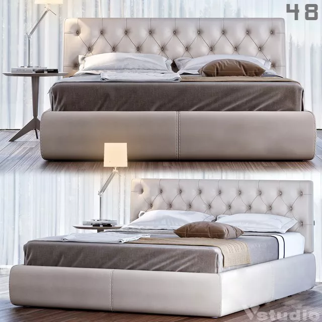 MODERN BED - SKETCHUP 3D MODEL - VRAY OR ENSCAPE - ID01545