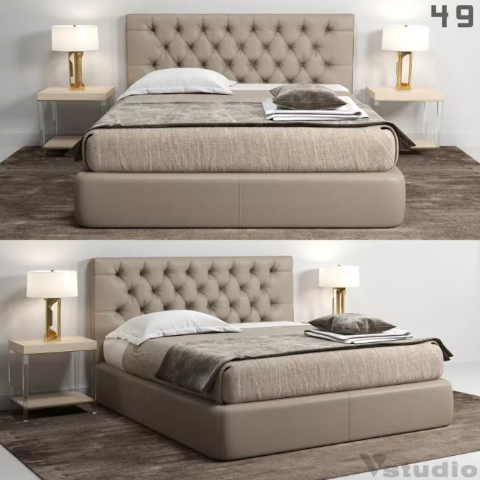 MODERN BED - SKETCHUP 3D MODEL - VRAY OR ENSCAPE - ID01546