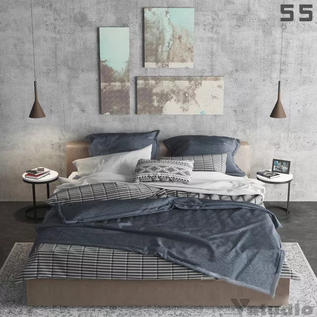 MODERN BED - SKETCHUP 3D MODEL - VRAY OR ENSCAPE - ID01553