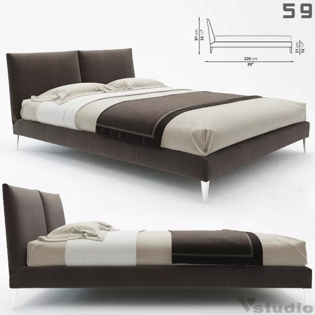 MODERN BED - SKETCHUP 3D MODEL - VRAY OR ENSCAPE - ID01557