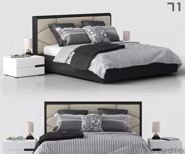 MODERN BED - SKETCHUP 3D MODEL - VRAY OR ENSCAPE - ID01571