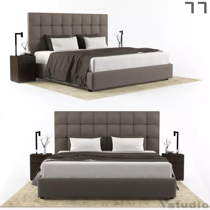MODERN BED - SKETCHUP 3D MODEL - VRAY OR ENSCAPE - ID01577
