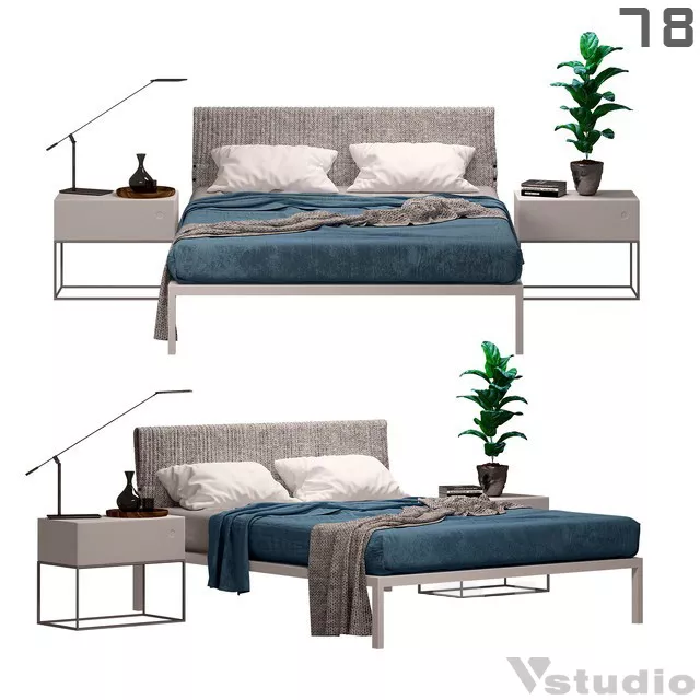 MODERN BED - SKETCHUP 3D MODEL - VRAY OR ENSCAPE - ID01578