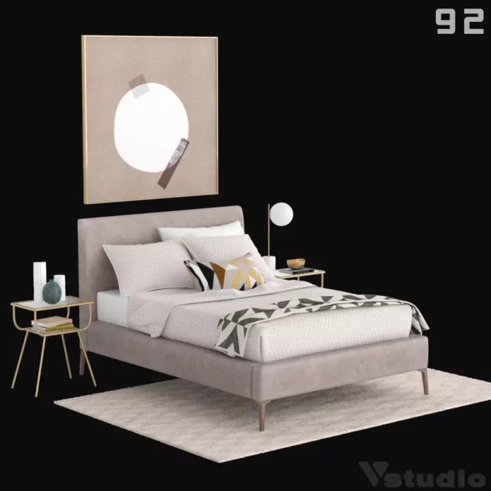 MODERN BED - SKETCHUP 3D MODEL - VRAY OR ENSCAPE - ID01594