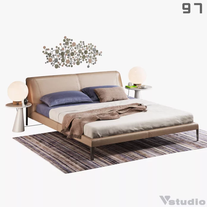 MODERN BED - SKETCHUP 3D MODEL - VRAY OR ENSCAPE - ID01599