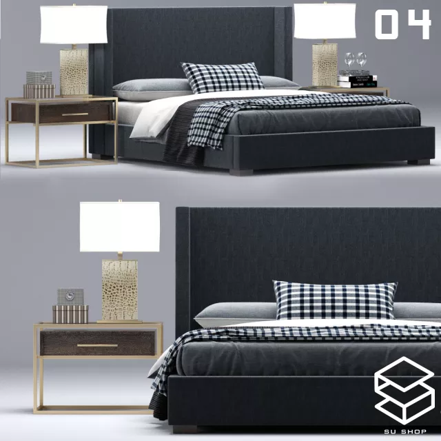 MODERN BED - SKETCHUP 3D MODEL - VRAY OR ENSCAPE - ID01605