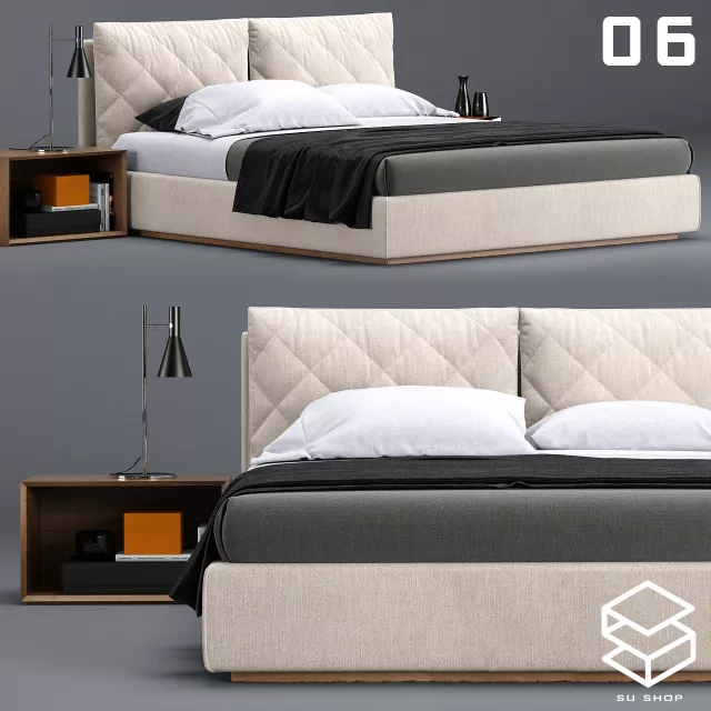 MODERN BED - SKETCHUP 3D MODEL - VRAY OR ENSCAPE - ID01607