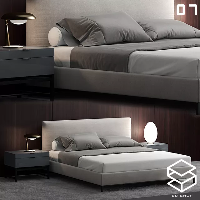 MODERN BED - SKETCHUP 3D MODEL - VRAY OR ENSCAPE - ID01608