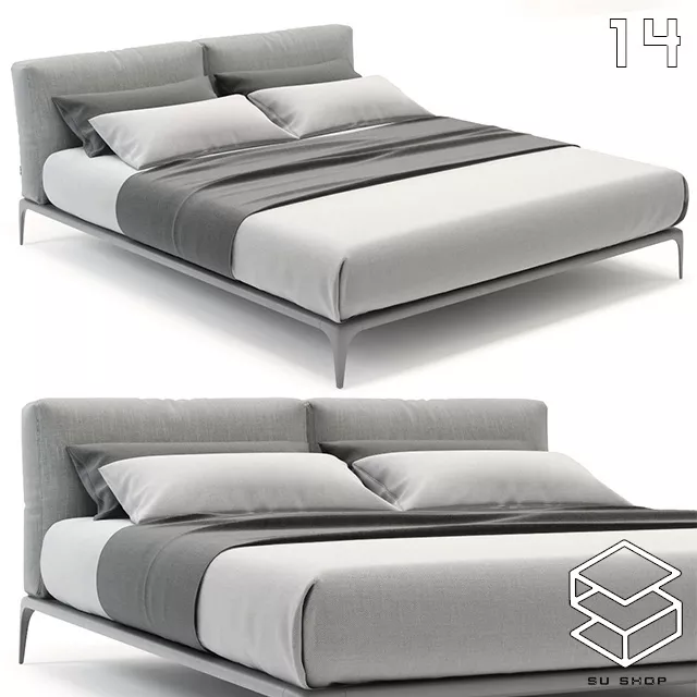 MODERN BED - SKETCHUP 3D MODEL - VRAY OR ENSCAPE - ID01616